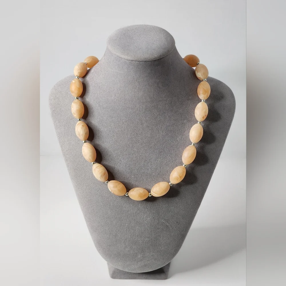 Vintage Peach Lucite Necklace